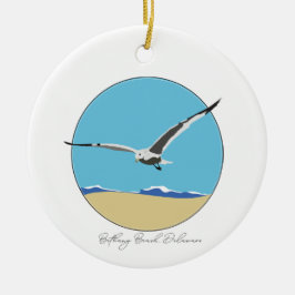 Bethany Beach, Delaware Zee Gull over Beach Keramisch Ornament