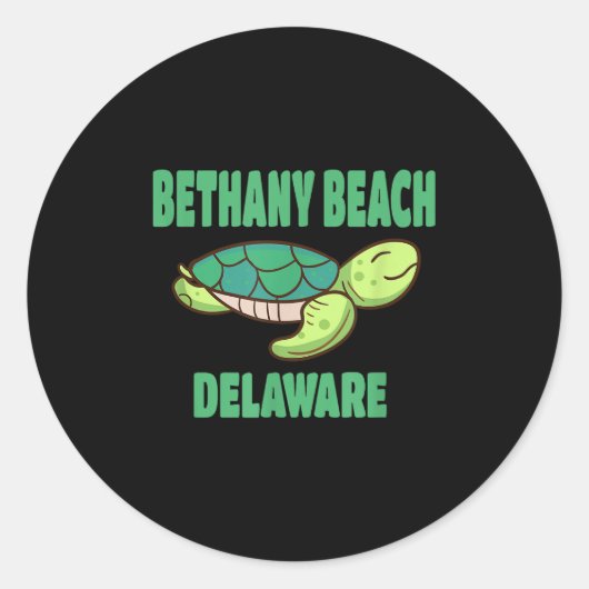 Bethany Beach Delaware Zee Turtle Theme Ronde Sticker (Voorkant)