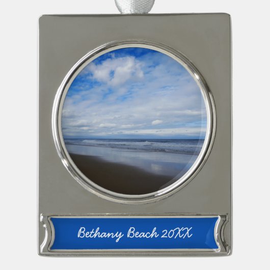 Bethany Beach I Verzilverd Banner Ornament (Voorkant)