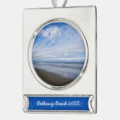 Bethany Beach I Verzilverd Banner Ornament (Links)