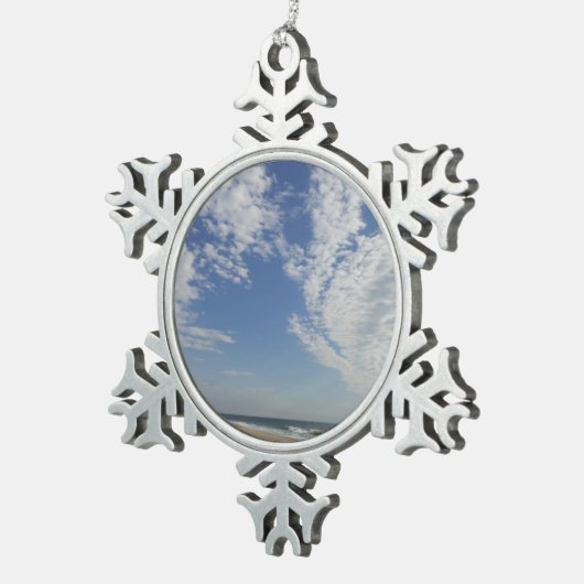 Bethany Beach II Tin Sneeuwvlok Ornament (Rechts)