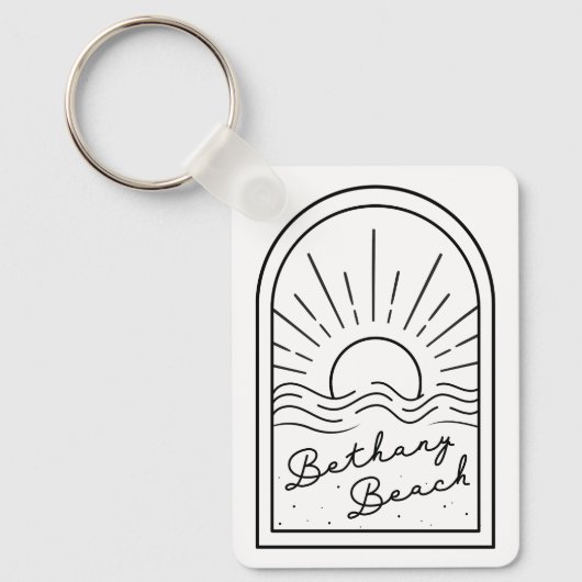 Bethany Beach Line Design Sunset Sleutelhanger (Voorkant)