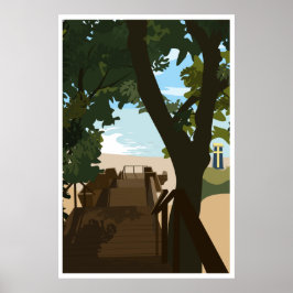 Bethany Beach Stairs Poster, 24 x 36-inch Poster