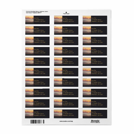 Bethany Beach Sunrise II Etiket (Full Sheet)