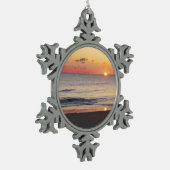 Bethany Beach Sunrise II Tin Sneeuwvlok Ornament (Links)