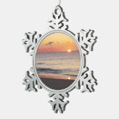Bethany Beach Sunrise II Tin Sneeuwvlok Ornament (Rechts)
