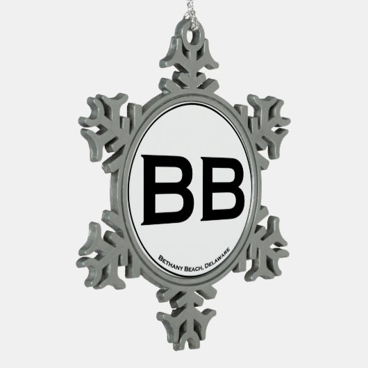 Bethany Beach Tin Sneeuwvlok Ornament (Links)