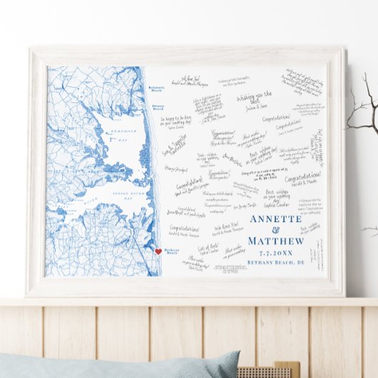 Bethany Beach Trouw Elegante gastboekposter Poster