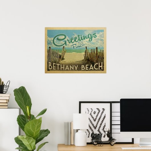 Bethany Beach Vintage Travel Poster (Thuiskantoor)