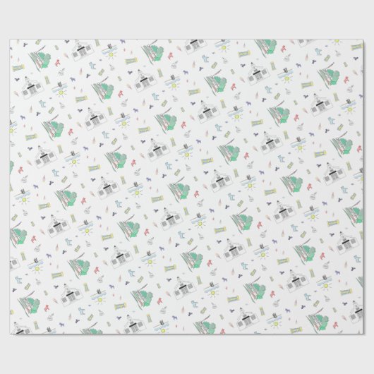 Bethany Beach Wrapping Paper Cadeaupapier (Vlak)