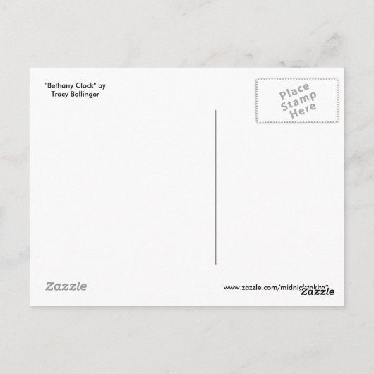 Bethany Clock Briefkaart (Achterkant)