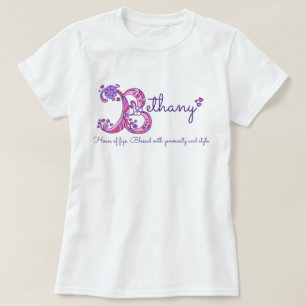 Bethany girl B naam betekent monogram shirt