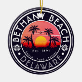Bethany strand Delaware Sunset Beach Palm Tree 80s Keramisch Ornament (Voorkant)