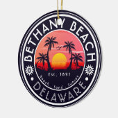 Bethany strand Delaware Sunset Beach Palm Tree 80s Keramisch Ornament (Links)