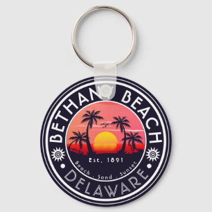 Bethany strand Delaware Sunset Beach Palm Tree 80s Sleutelhanger