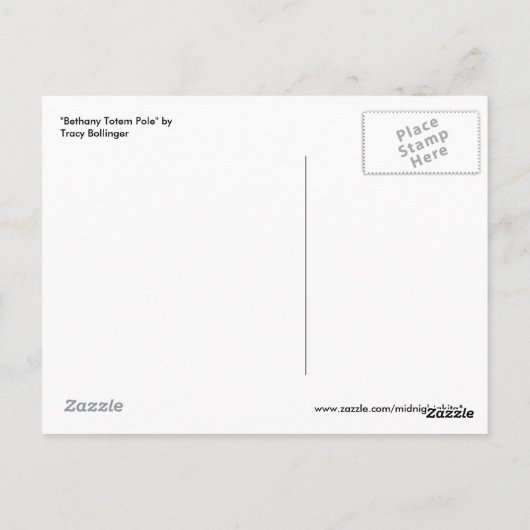 Bethany Totem Pole Briefkaart (Achterkant)