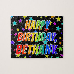 "BETHANY" voornaam, geun "HAPPY BIRTHDAY" Legpuzzel