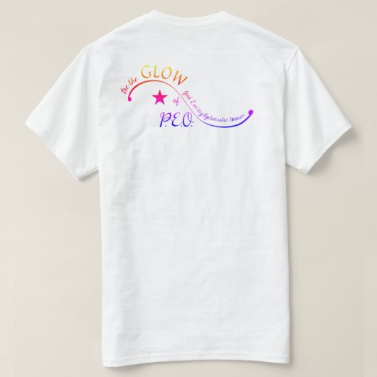 BetheGlowofPEO Basic T-shirt - Wit (Design achterkant)
