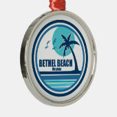 Bethel Beach Virginia Palmbomen Metalen Ornament (Rechts)