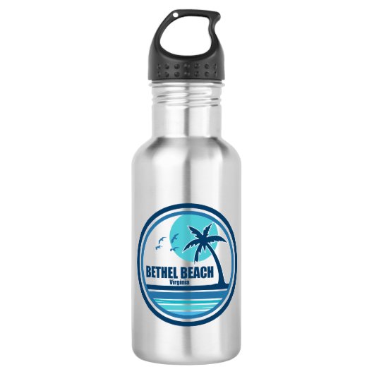 Bethel Beach Virginia Palmbomen Waterfles (Voorkant)