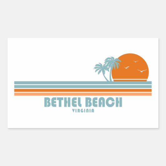 Bethel Beach Virginia Sun Palm Trees Rechthoekige Sticker (Voorkant)