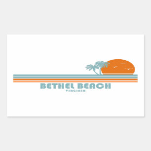 Bethel Beach Virginia Sun Palm Trees Rechthoekige Sticker