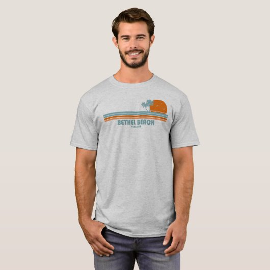 Bethel Beach Virginia Sun Palm Trees T-shirt (Voorkant volledig)