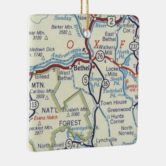 Bethel Maine  Map Keramisch Ornament (Rechts)