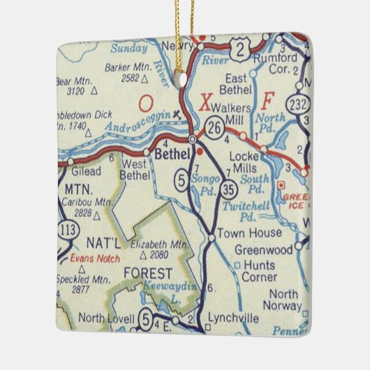 Bethel Maine  Map Keramisch Ornament (Links)