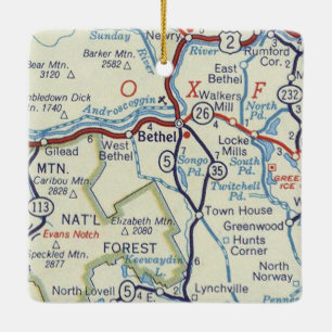 Bethel Maine Map Keramisch Ornament