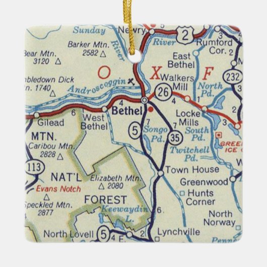 Bethel Maine  Map Keramisch Ornament (Voorkant)