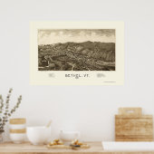 Bethel, VT Panorama Kaart - 1886 Poster (Keuken)