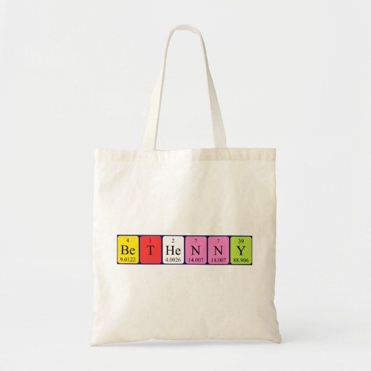 Bethenny periodieke lijstnaam canvas tas (Voorkant)