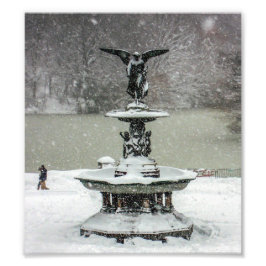 Bethesda Fountain en angel Foto Afdruk