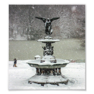 Bethesda Fountain en angel Foto Afdruk