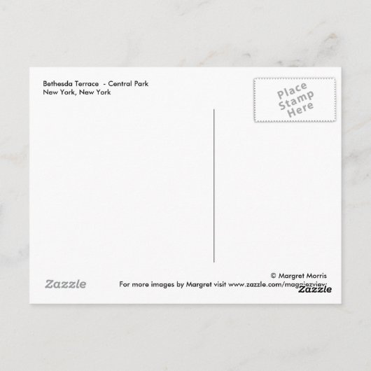 Bethesda Terrace Briefkaart (Achterkant)