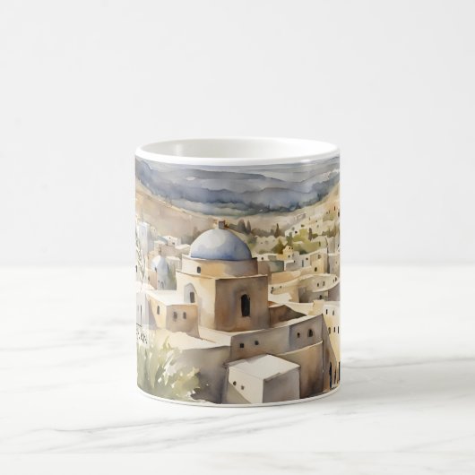 Bethlehem Aquarel Mok – Tijdloos Geschenk uit het  (Center)