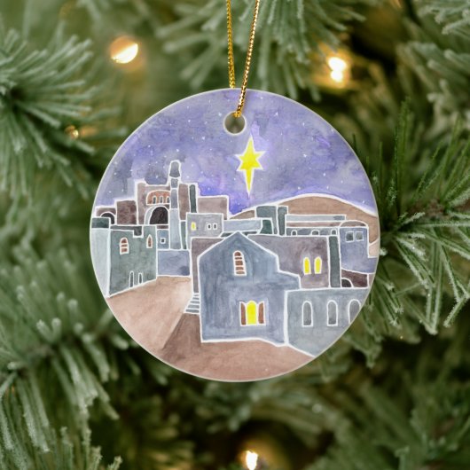 Bethlehem Ceramic Jesse Tree Ornament (Boom)