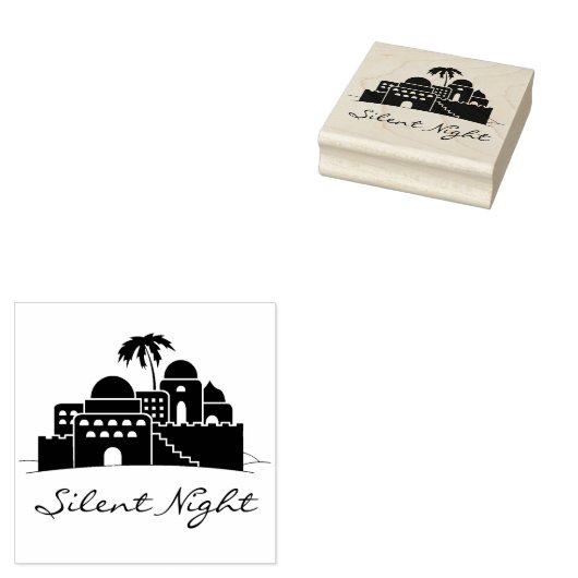 Bethlehem Christmas Sentiment Rubber Art Stamp Rubberstempel (Gestempeld)