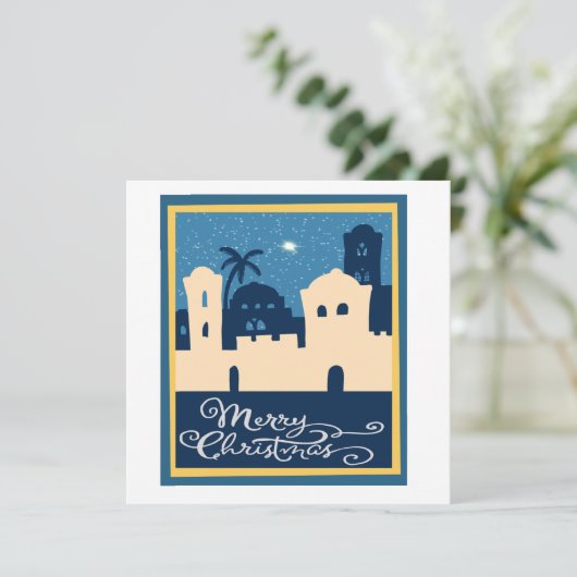 Bethlehem Kerstmis Feestdagenkaart (Staand voorkant)