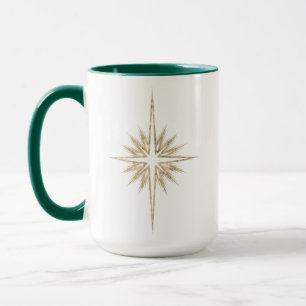 Bethlehem Kerstster Schrift Groene Kerst Mok