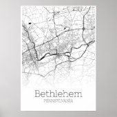 Bethlehem Map - Pennsylvania - City Map Poster (Voorkant)