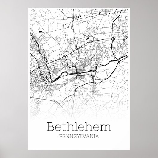 Bethlehem Map - Pennsylvania - City Map Poster (Voorkant)