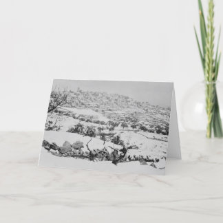 Bethlehem met sneeuw feestdagen kaart