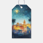 Bethlehem onder de kerstster cadeaulabel (Voorkant)