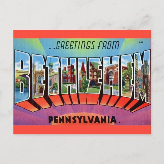 Bethlehem PA ansichtkaart Briefkaart (Voorkant)