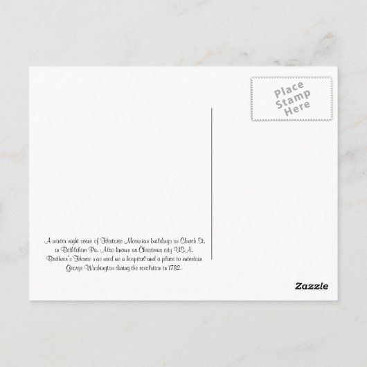 Bethlehem Pa USA 21 Briefkaart (Achterkant)