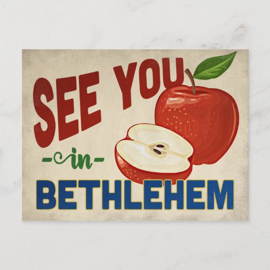 Bethlehem Pennsylvania Apple - Vintage Travel Briefkaart (Voorkant)