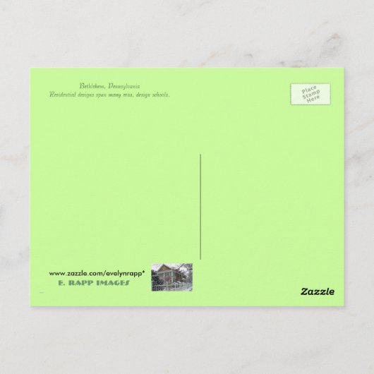 Bethlehem, Pennsylvania Briefkaart (Achterkant)