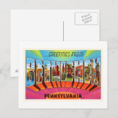 Bethlehem Pennsylvania PA Vintage Travel Souvenir Briefkaart (Voorkant / Achterkant)